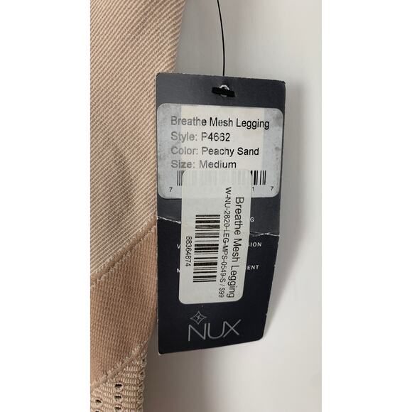 NUX Breathe Mesh Legging Womens Medium Peachy Sand New Workout Athletic - Picture 6 of 10